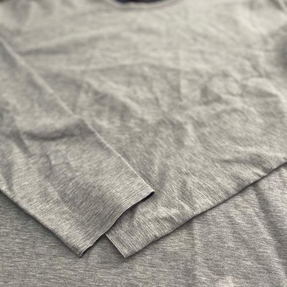 7 For All Mankind Luxe Light Gray Long Sleeve Shirt - Picture 3 of 10